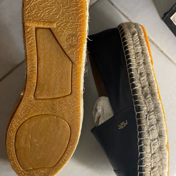 New Kurt Geiger Morella Black Leather Platform Espadrille Flats 38M - Picture 14 of 15